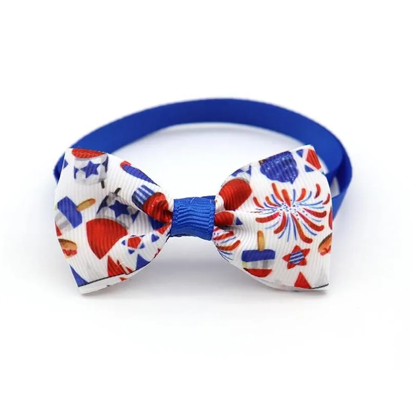 Dog Apparel Dog Apparel 30 Pcs 4Th Of Jy Usa Independence Day Grooming Cat Bow Ties Red White Blue Accessories Pet Bowtie Necktie Home Dhjn1