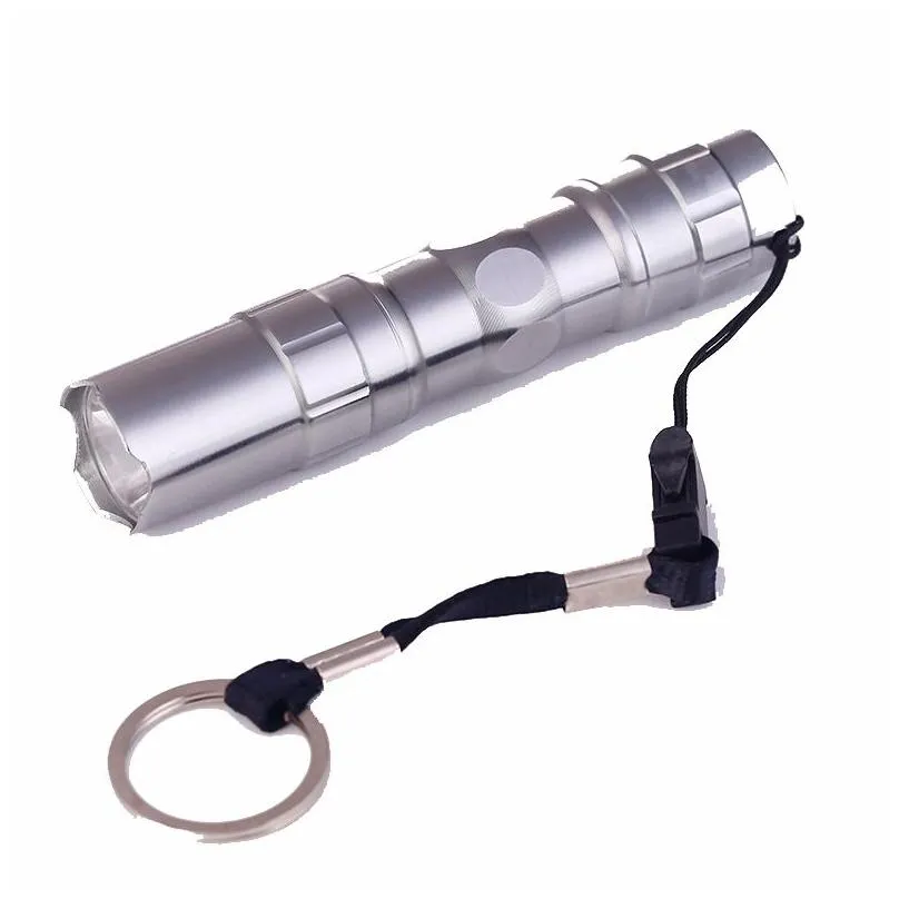 Emergency Preparedness Wholesale Mini Led Flashlight 3W White Light Travel Lamp Keychain Aluminum Alloy Flashlights Torches Office Sch Dhpd2