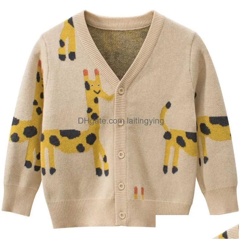 autumn baby boy cotton sweater toddler girl jumper wool knitwear long-sleeve cartoon cardigans kids clothes christmas sweater y1024