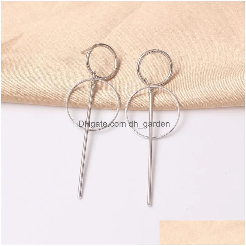 Hollow Geometric Pendants Drop Earrings for Women Big Personality Simple Dangle Earring