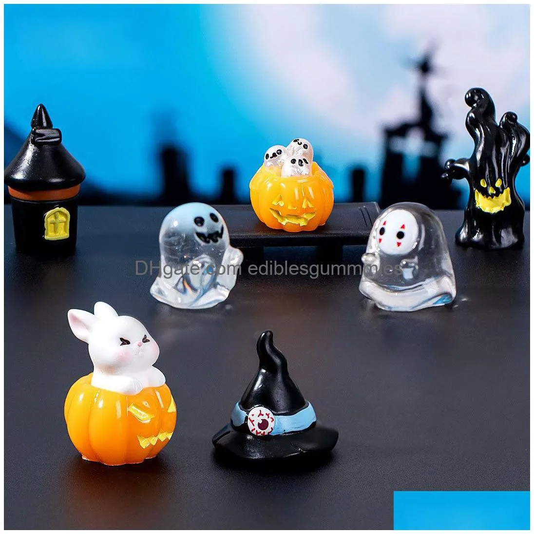 Party Favor Halloween Gift Crystal Ball Decoration Micro Landscape Accessories Faceless Monster Ghost Pumpkin Resin Drop Delivery Ho Dhx6L