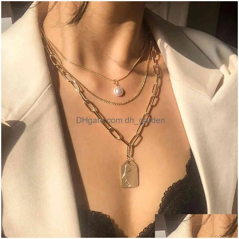 17KM Fashion Asymmetric Lock Necklace for Women Twist Gold Silver Color Chunky Thick Locks Choker Chain Necklaces Party Jewelry