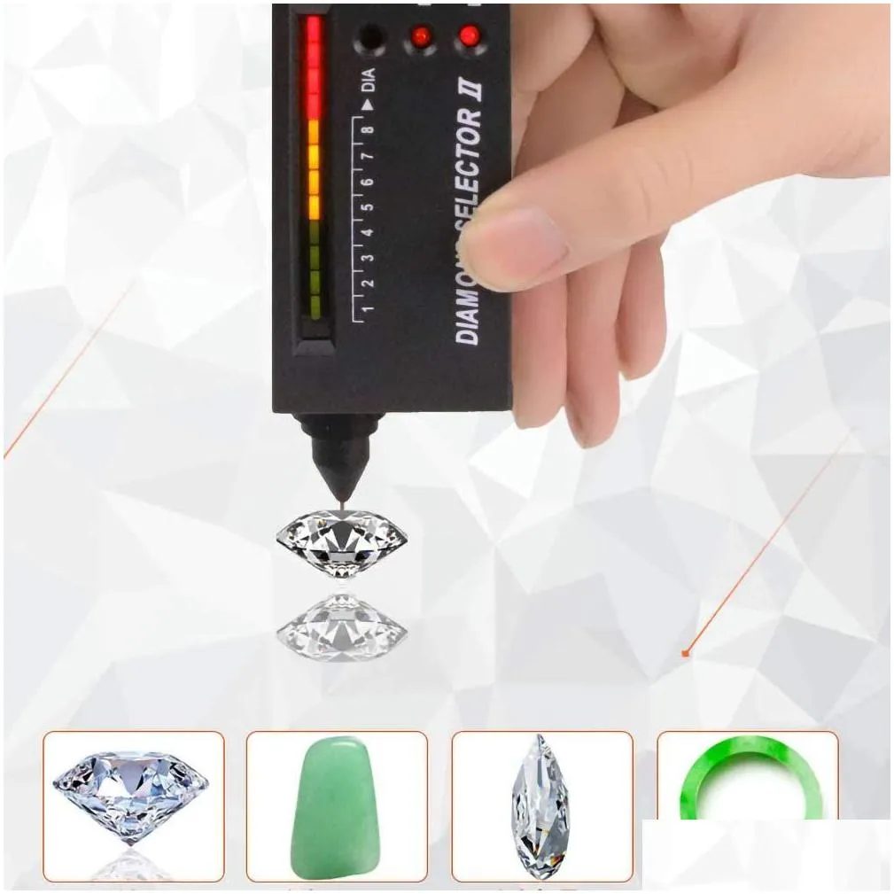 professional high accuracy diamond tester gemstone gem selector ii jewelry watcher tool led diamond indicator test pen