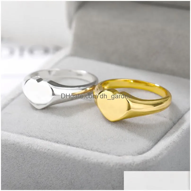 Heart Rings For Women Stainless Steel Gold Heart Shaped Couple Wedding Ring Fashion Jewelry Anniversary Gift Bijoux Femme