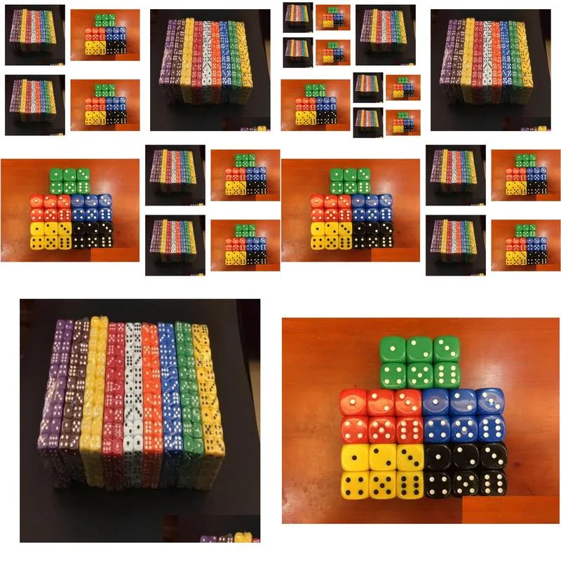 Gambing D6 12Mm Rounded Corner Dice Mti Colored Decorative Dices Accessories Fun Game Mini Drink Games Cube Boson Toy Good R9653122 Sp Dh4X2