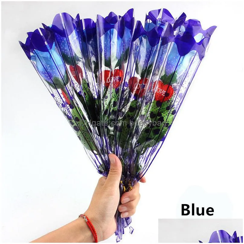 valentines day party supplies led colorful rose flower luminous flashing wand stick decoration bouquet christmas decor