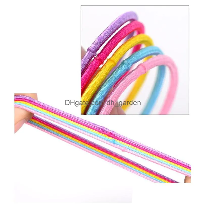 100pcs/lot 3CM Hair Accessories Girls Rubber bands Scrunchy Elastic Hair Bands kids baby Headband decorations ties Gum for hair