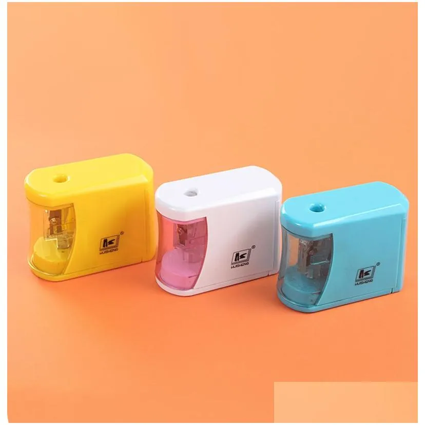 Pencil Sharpeners Wholesale Matic Electric Pencil Sharpener Safe Fast Prevent Accidental Opening Stationery School Supplies Students A Dhg5L