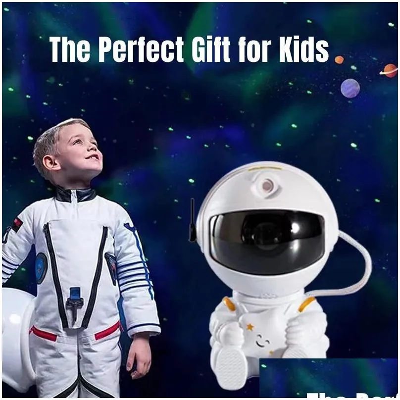 astronaut led night light galaxy star projector remote control party light usb family living children room decoration gift ornament