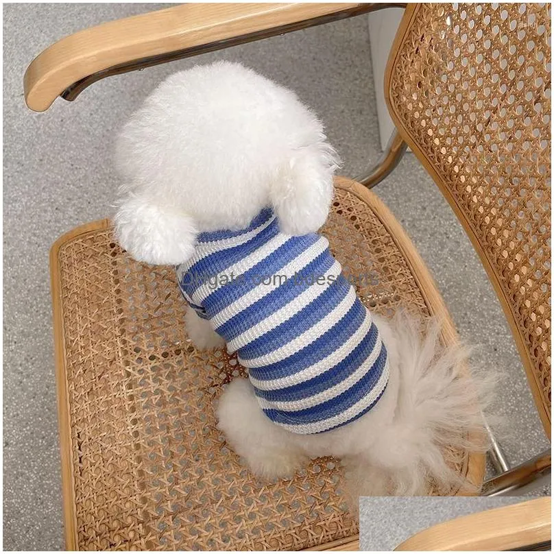 Dog Apparel Dogs Clothing Cat Candy Color Stripe Shirts Clothes Waffle Plaid Small Spring Autumn Comfortable Costume Cute Pet Products