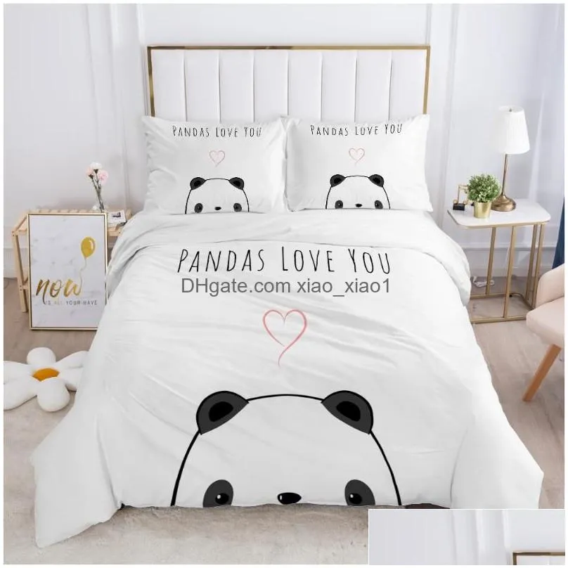 Bedding Sets Children Set For Kids Baby Child Girls Boy140X200 Single Quilt/Comfortable/Duvet Er Bed Linens Cute Bear Drop Delivery Dhhsz