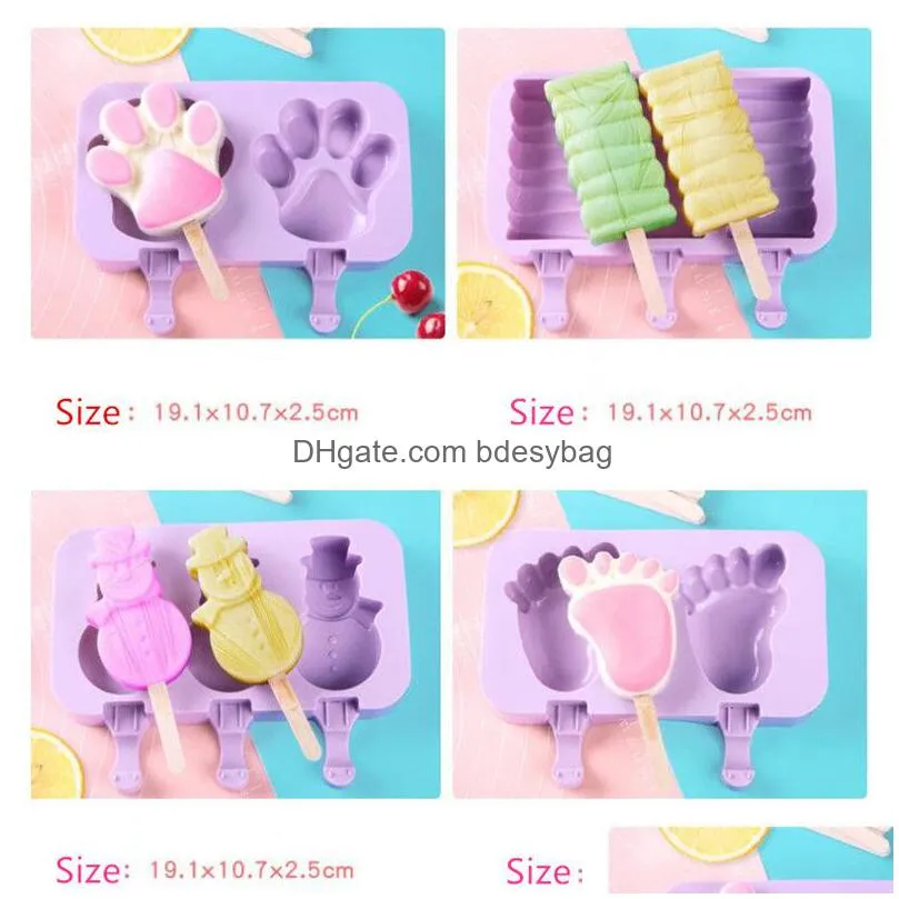 wholesale silicone ice cream mold tools animal shape jelly machine diy food supplement tool popsicle stick for summer
