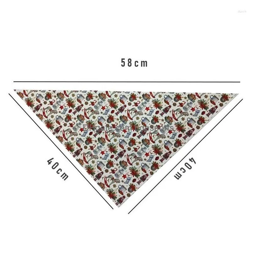 Dog Apparel Christmas Pet Bandanas Collar For Dogs Cats Cotton Triangular Bibs Scarf With Santa Claus Pattern Puppy Accessories