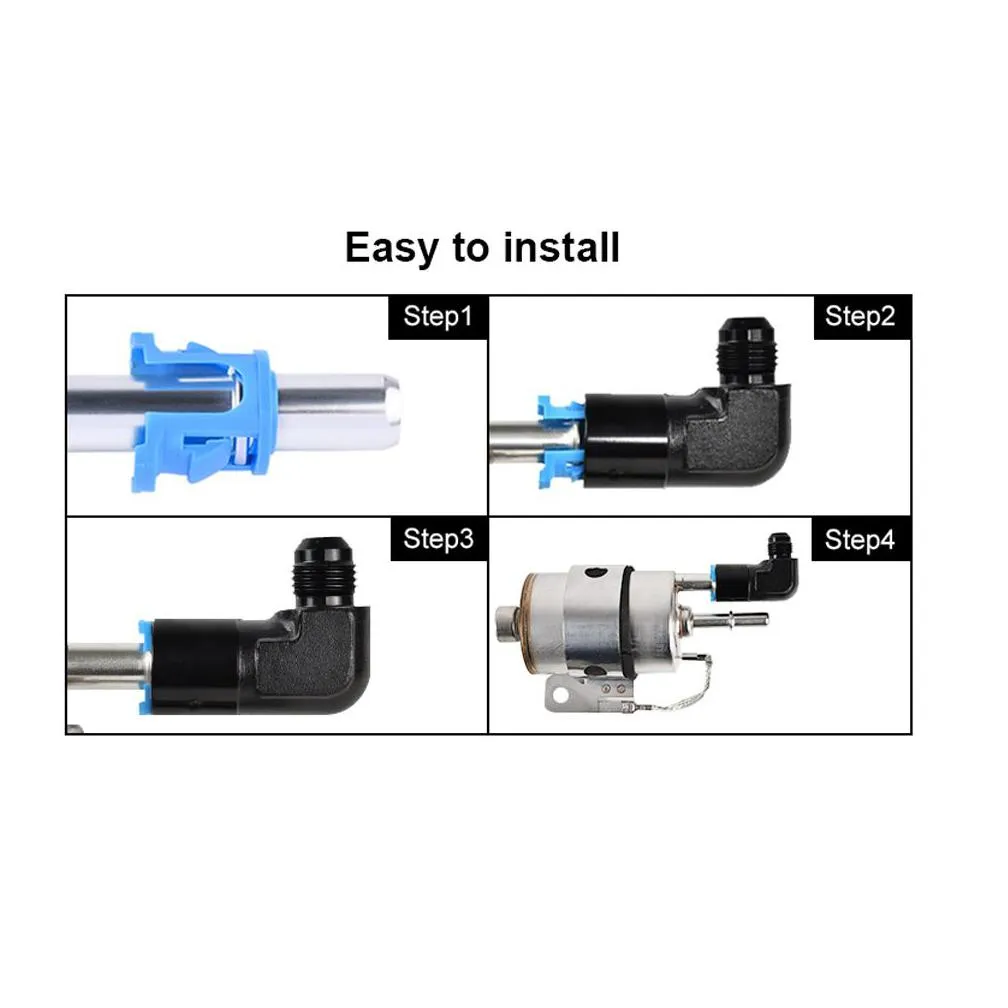 6An Male To 3/8 Efi Fitting For Ls P Engine Sae Quick Disconnect Female 90 Degree Push-On An6 9/16-18 9.5Mm Hardline Fuel Filter Dro Dheyj