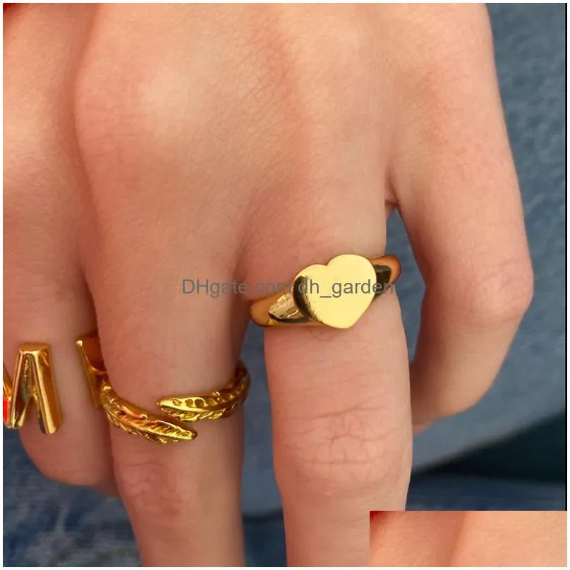 Heart Rings For Women Stainless Steel Gold Heart Shaped Couple Wedding Ring Fashion Jewelry Anniversary Gift Bijoux Femme