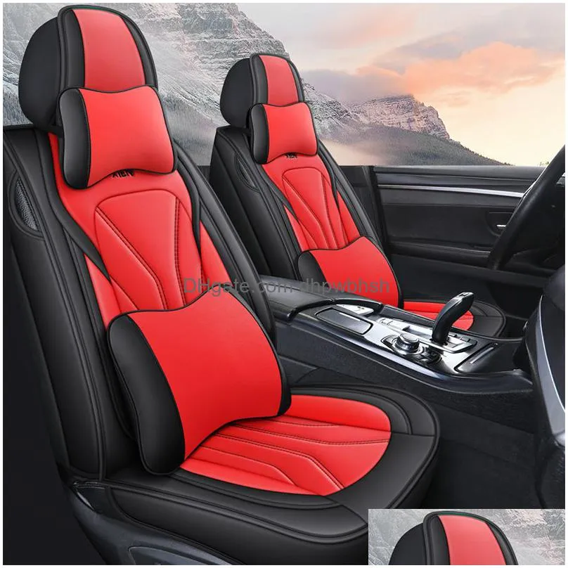 car seat covers full set waterproof nappa leather auto seat protectors universal fit for most sedans suv pick-up truck black