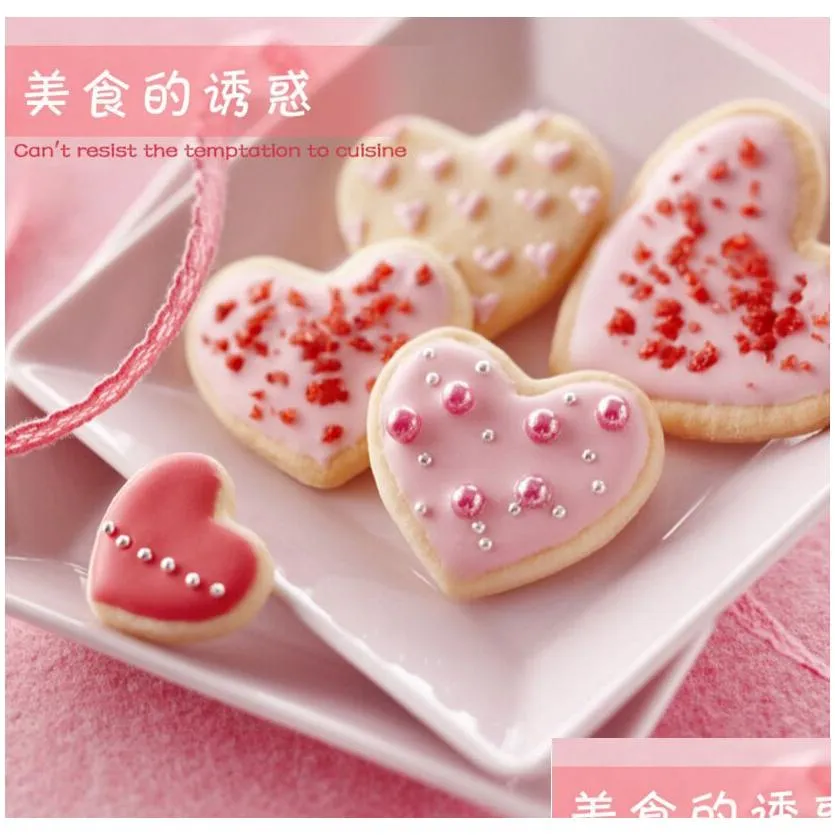 Baking & Pastry Tools Wholesale Christmas Kitchen Loving Heart Shaped Aluminium Tools Alloy Pastry Biscuit Cookie Cutter Baking Mod Ho Dheei