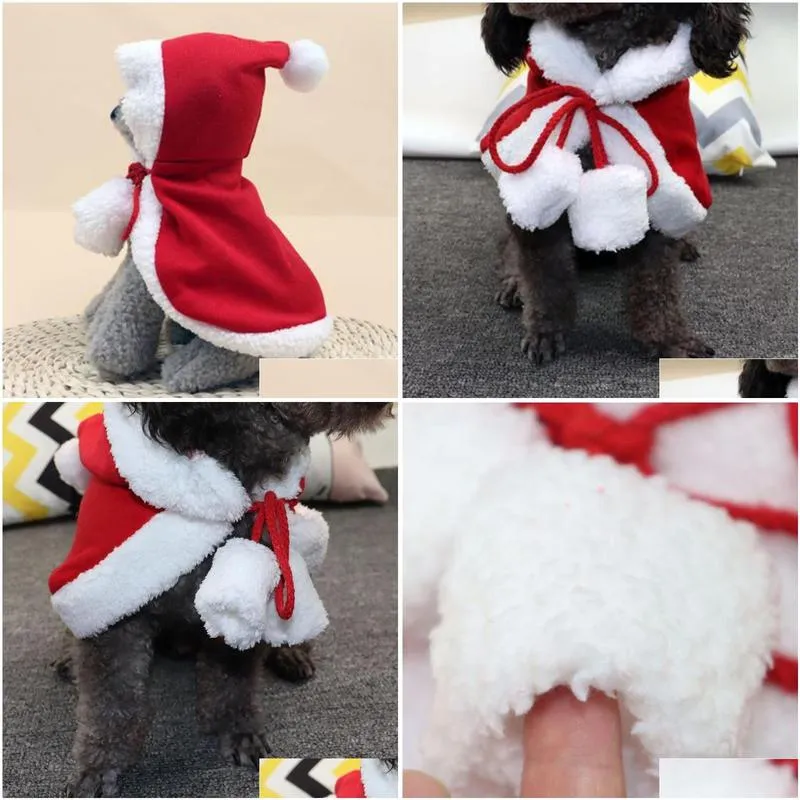Dog Apparel Dog Apparel Funny Cat Costume Christmas Cloak Year Cape Halloween Disguise Clothes For Pet Cats Party Winter Home Garden P Dht1Z