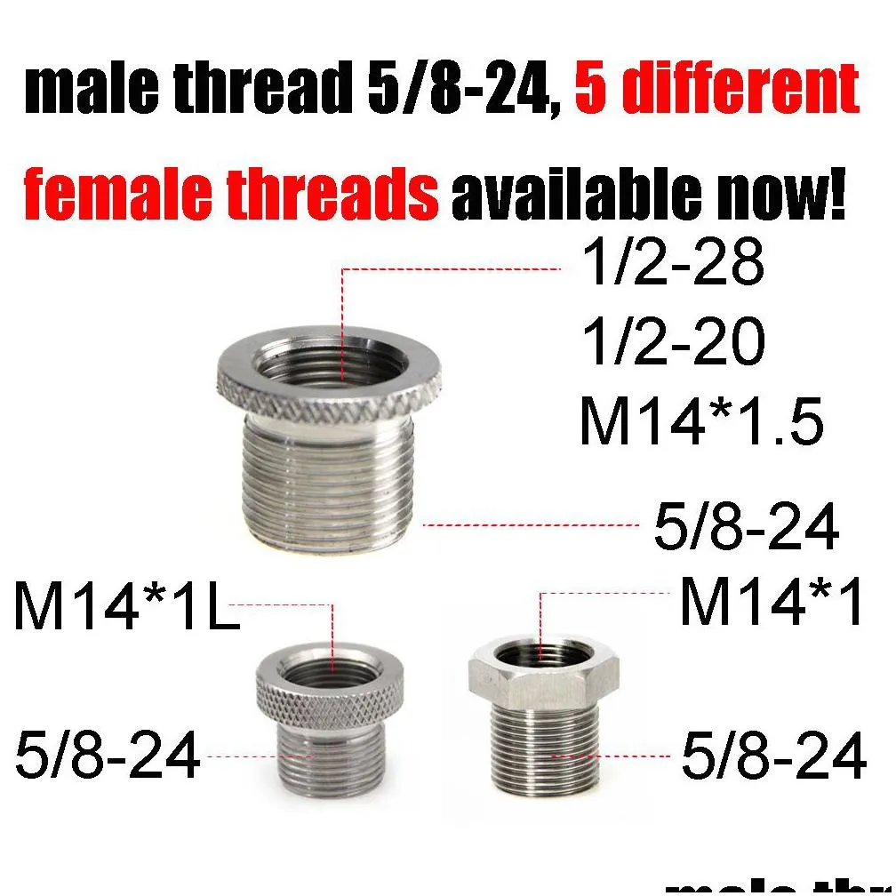 Stainless Steel Filter Thread Adapter 1/2-28 To 5/8-24 M14X1.5 X1 Ss Soent Trap For Napa 4003 Wix 24003 Drop Delivery Dhuko