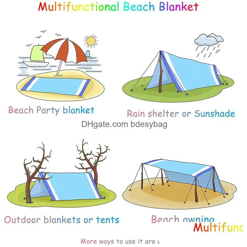 beach blanket waterproof sandproof picnic beach blankets oversized for 4-7 adults lightweight durable beach mat quick drying for beach travel