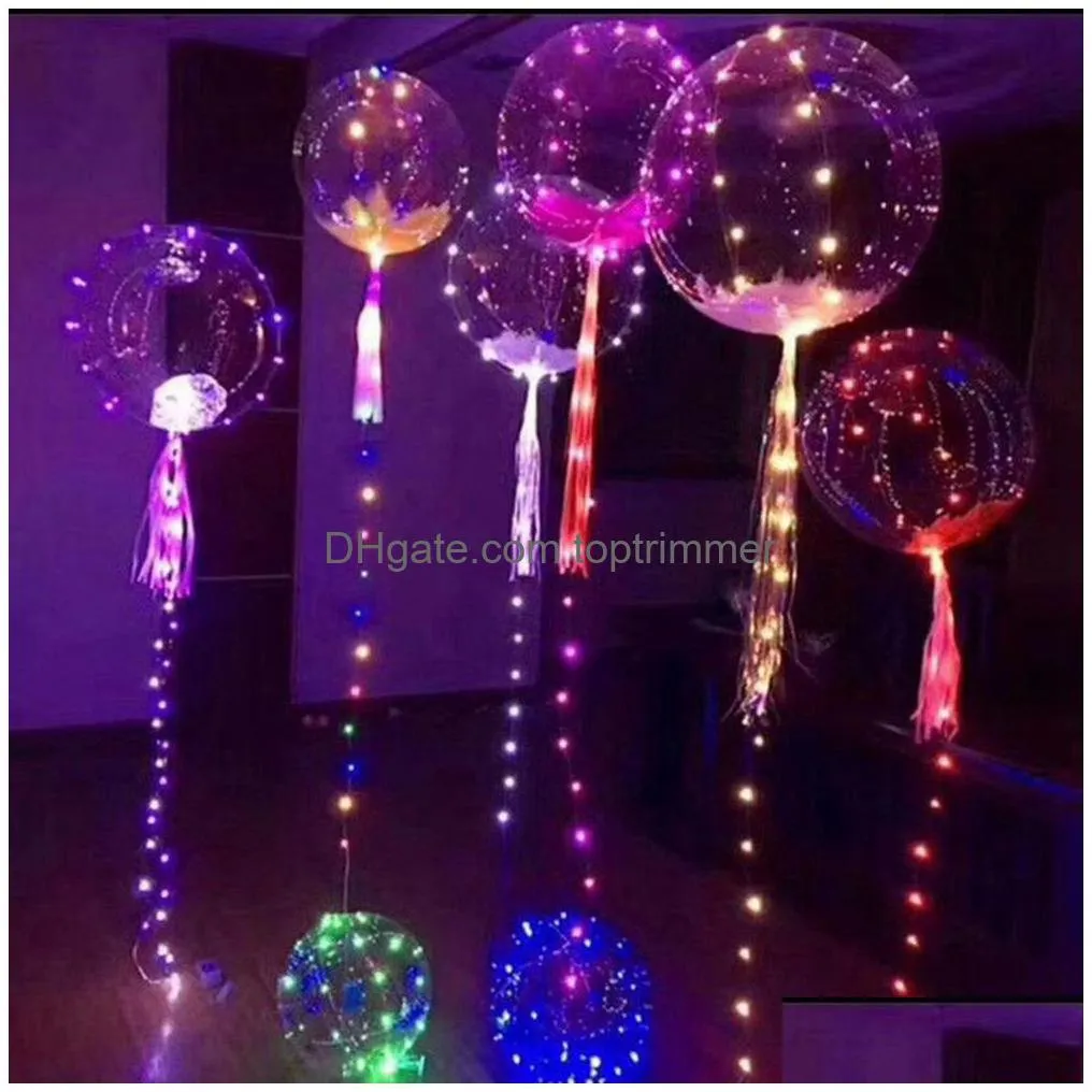 led bobo balloon transparent led night light balloons wedding xmas party lights 3meter led party decorations balloon aaa226