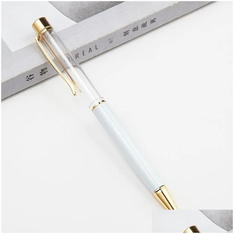 Ballpoint Pens Wholesale Diy Empty Stick Pens 2-In-1 Slim Crystal Diamond Ballpoint Glitter Stylus Touch Pen Office School Business In Dhig9