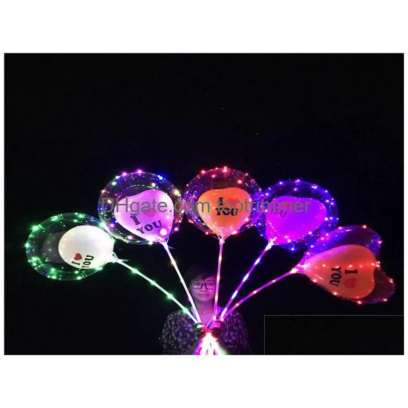with 70cm stick i love u letter balloon toy kids led transparent balloons led lights string wave luminous toy balls 2022 chirstmas birthday wedding party 09