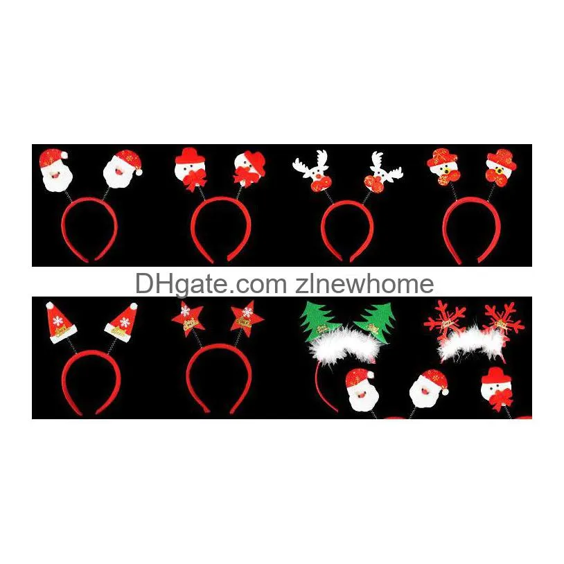 christmas decorations headbands reindeer antlers hairband xmas kids baby hairhoop party decor headwear hair accessories gift navidad