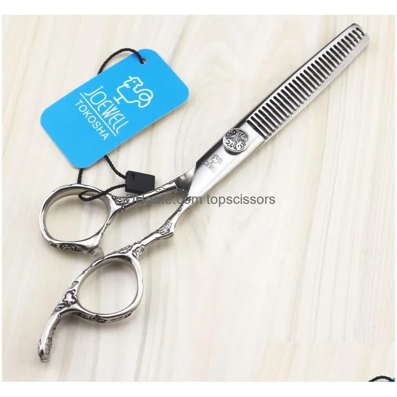 JOEWELL High-grade 6.0 inch stainless steel hair scissors cutting / thinning scissors 9CR professional barber tool