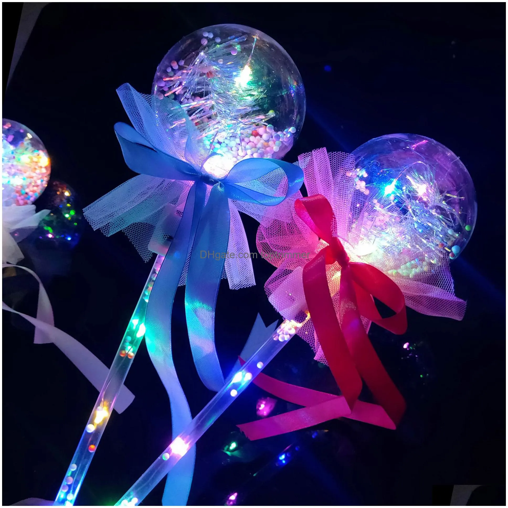 kids toys led balloon magic light sticks party decoration emitting stick kid bowknot luminous handheld balloon wedding valentine gift