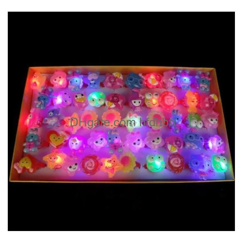 Novelty Lighting Led Light Up Rings Glow Party Favors Flashing Kids Prizes Box Toys Birthday Classroom Rewards Easter Theme Treasure Dhj1D