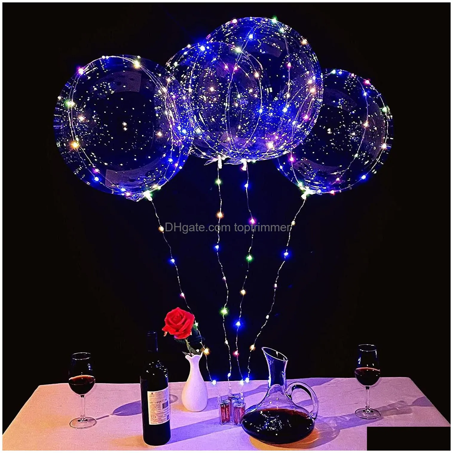 light up led balloon float into the air luminous transparent clear bubble balloons indoor outdoor decoration birthday party zzf13026