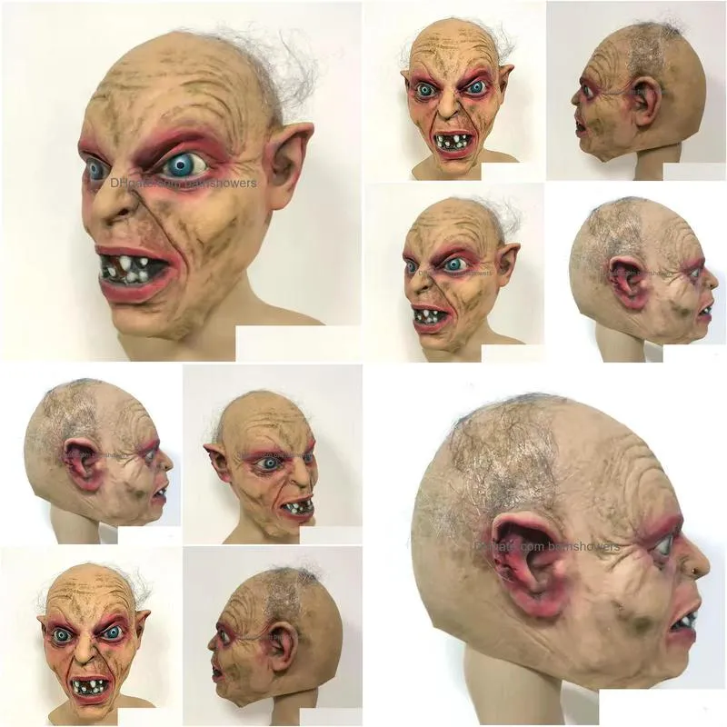 gollum latex mask adult cosplay costume accessories halloween terror party headgear scarys mask 220725