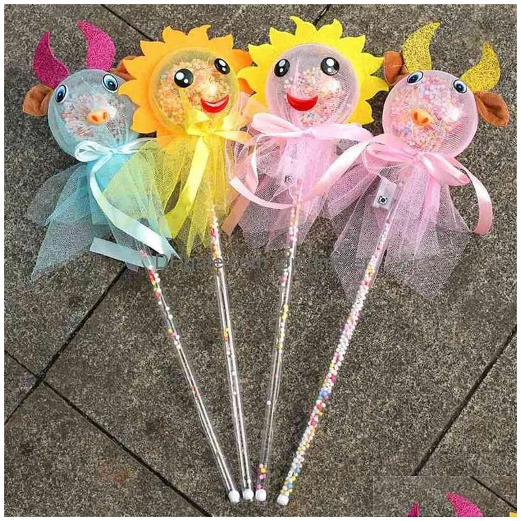 christmas led cartoon transparent balloon toys sunflower cute cow night flashing luminous handheld balloons party decoration g56kzpf