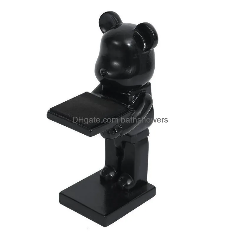 decorative objects figurines trendy watch display stand electroplating cartoon bear animal resin ornaments jewelry storage rack celebration gifts