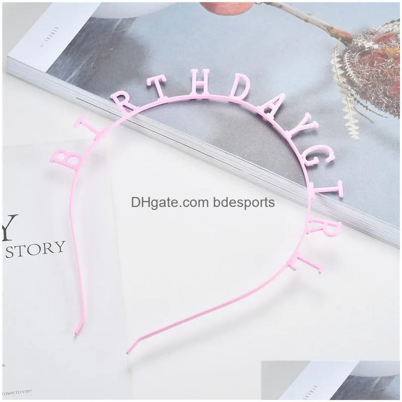 Happy Birthday Party Hat Hair Hoop Decoration Kids Girls Headwear Childrens Birthday Headband Party Supplies YQ01945