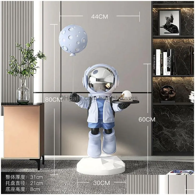 decorative objects figurines 80cm room statue living floor astronaut art sculpture modern nordic home ation accessories craft 221231