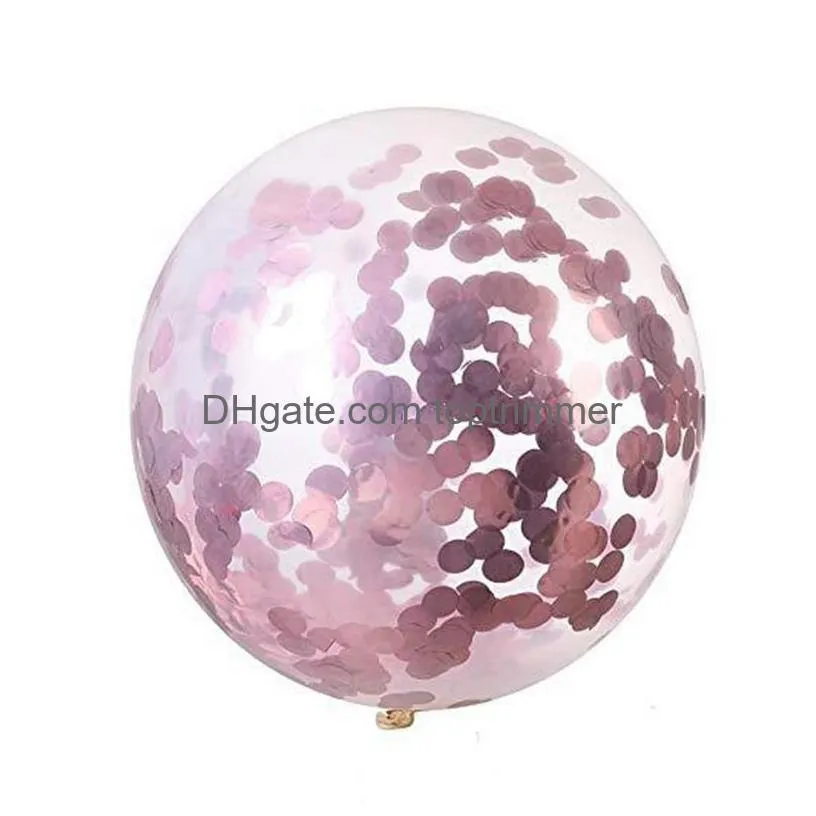 36inch confetti sequin balloons clear latex balloon for wedding birthday halloween party decoration balloons 8 color hha943