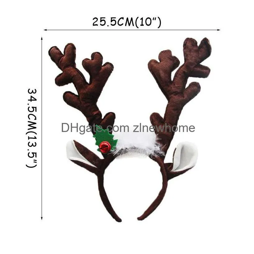 christmas decorations headband reindeer xmas tree headwear hair band children costume party year navidad 2021 gift1