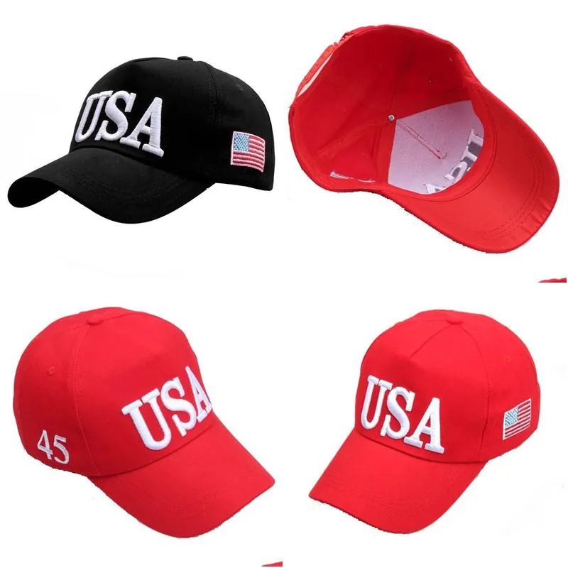 Party Hats 2024 American Flag Baseball Hat Adjustable Usa Trump Hats Embroidered Peaked Cap 3 Colors Home Garden Festive Party Supplie Dh8J1
