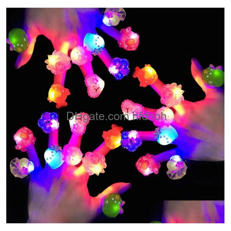 Novelty Lighting Led Light Up Rings Glow Party Favors Flashing Kids Prizes Box Toys Birthday Classroom Rewards Easter Theme Treasure Dhj1D