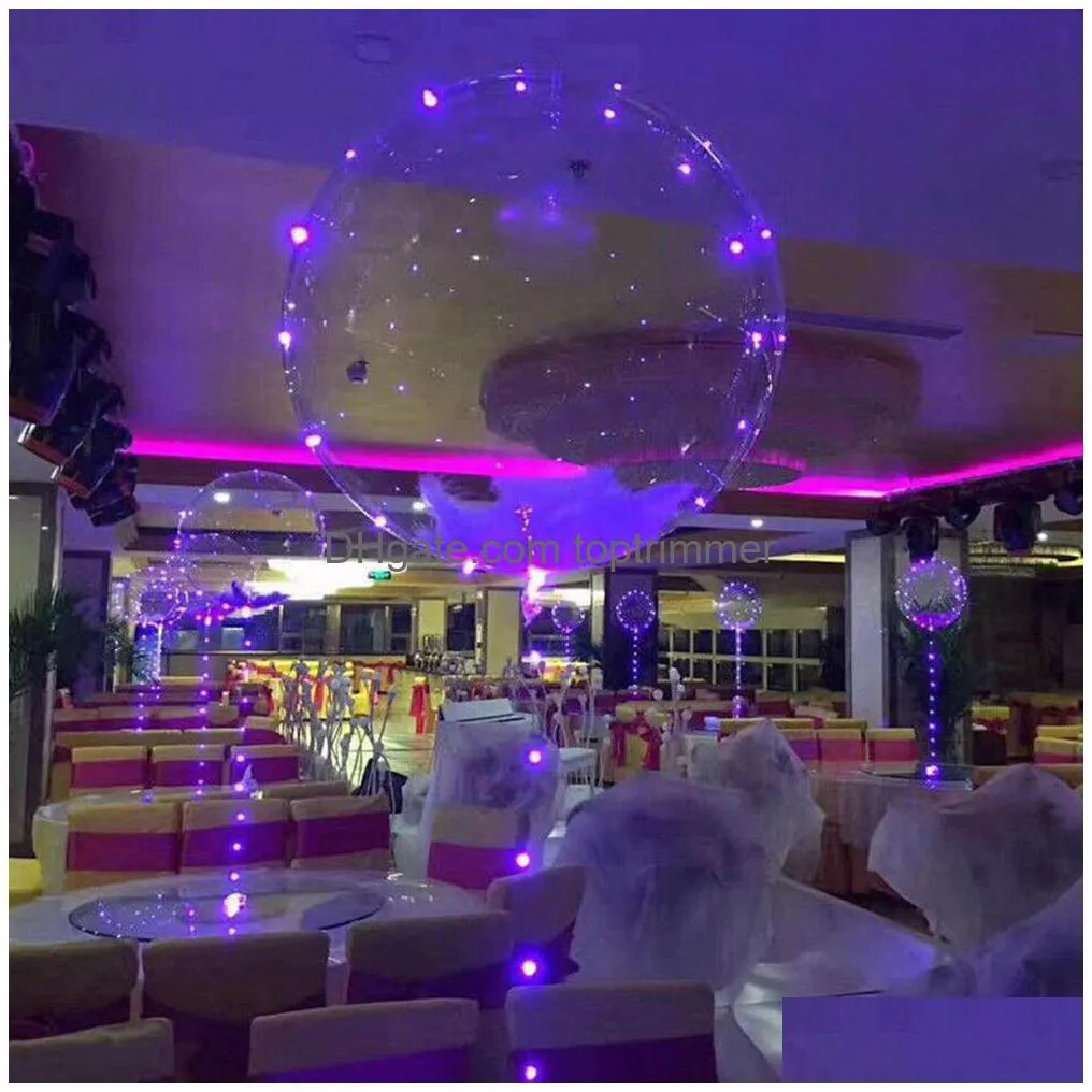 led bobo balloon transparent led night light balloons wedding xmas party lights 3meter led party decorations balloon aaa226