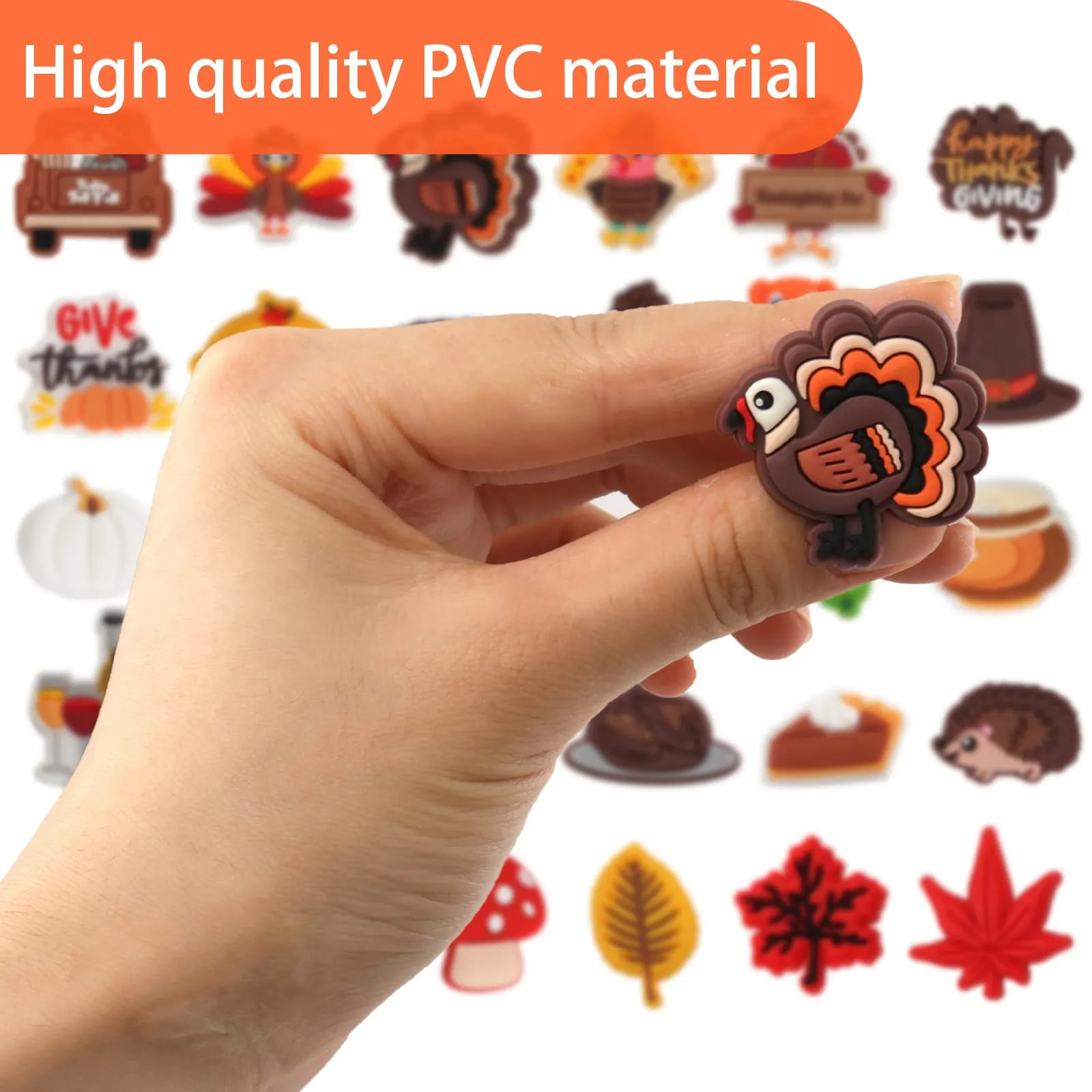 fall shoe decor charms thanksgiving autumn turkey pumpkin shoe charms for shoe wristband clog sandals decor pvc shoe charm accessories for thanksgiving party favor birthday fall gifts