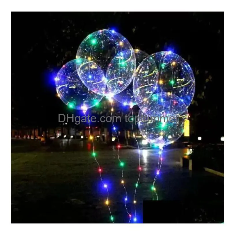 20 inch luminous balloons with light string luminou party decoration led bobo balloon for wedding festival gwb16573
