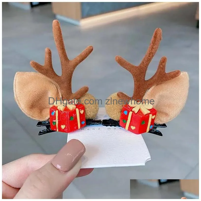 christmas decoration headwear elk horn hair clip children`s hair accessories hoop fy4340 au17