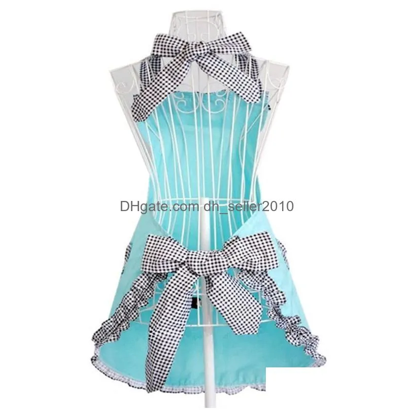 New Retro Aprons for Women Vintage Aprons Cooking Kitchen Aprons Plus Size with Extra Ties Chef Bib Apron Dress Gift 201007