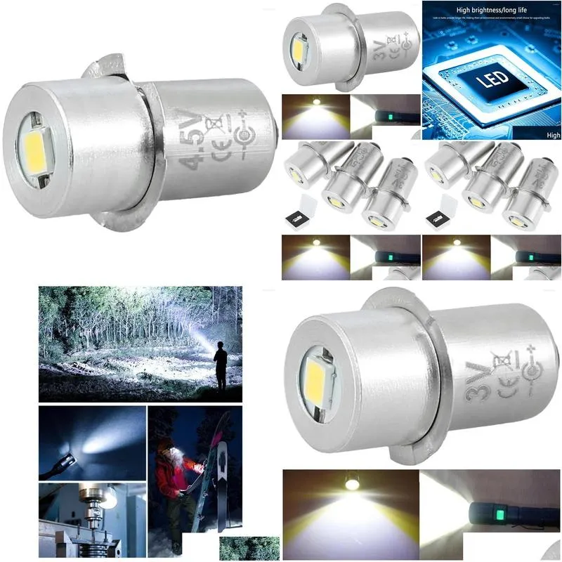 Led Bulbs P13.5S Bb 3V/4.5V/6V 200Lm 6000K Cold White Light Led Torch 360ﾰLighting Angle Replacement Drop Delivery Lights Lighting Lig Dhapl