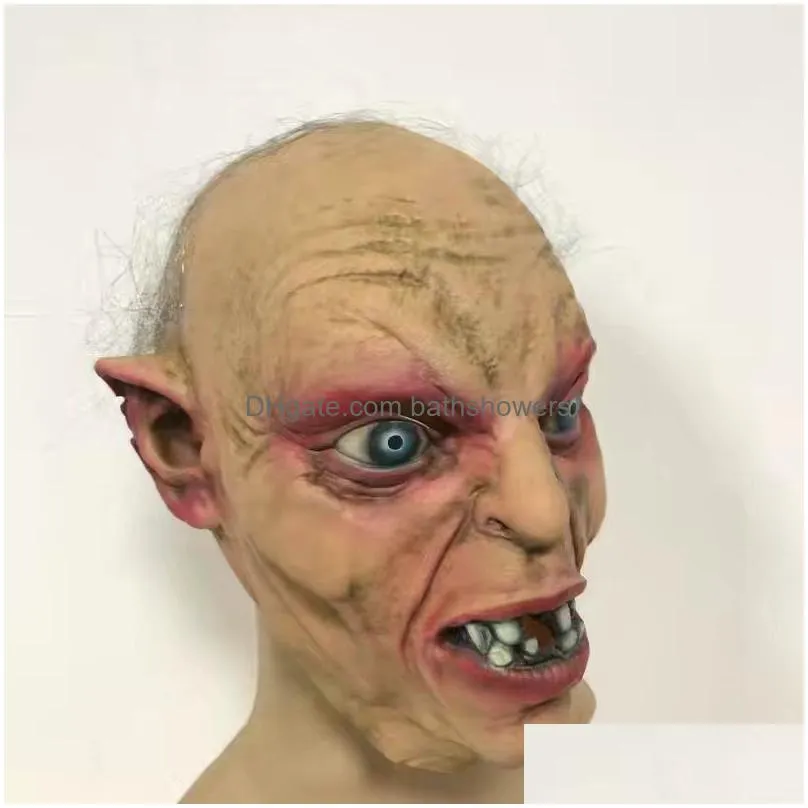 gollum latex mask adult cosplay costume accessories halloween terror party headgear scarys mask 220725