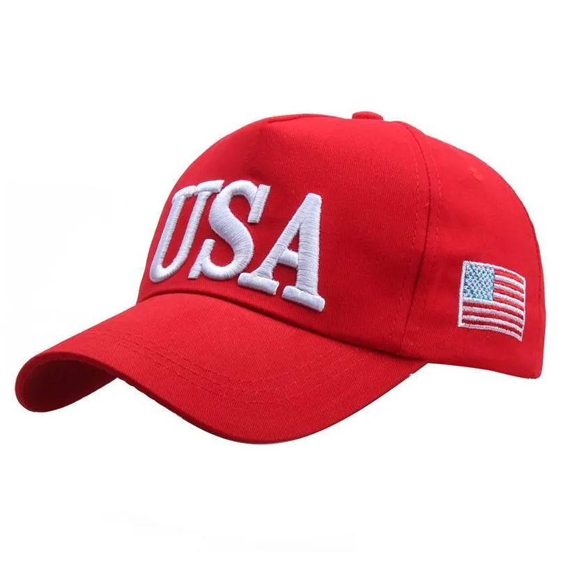 Party Hats 2024 American Flag Baseball Hat Adjustable Usa Trump Hats Embroidered Peaked Cap 3 Colors Home Garden Festive Party Supplie Dh8J1