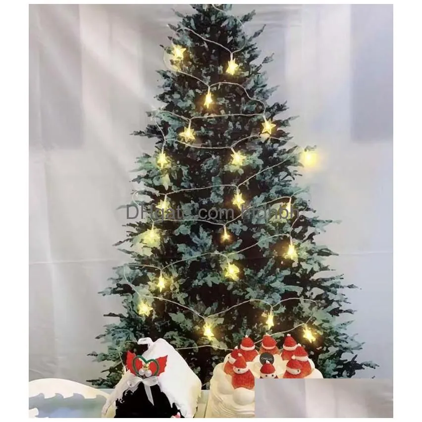 Novelty Lighting Christmas Tree Tapestry With Led Light String Star Snowflake Glowing Flannel Wall Hanging Room Decor Cloth Blanket Dhxo6